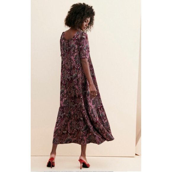 NWT Anthropologie Lisabetta Maxi Dress Purple Paisley Extra Small XS - Picture 5 of 14